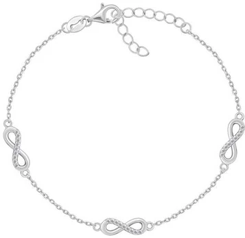 Brilio Silver Stylish sidabrinis bracelet with zircons Infinity BRC179W