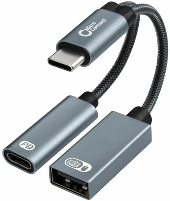 Adapteris USB MicroConnect MC-USBC-CFAF USB-C - USB-A + USB-C Sidabrinė (MC-USBC-CFAF)