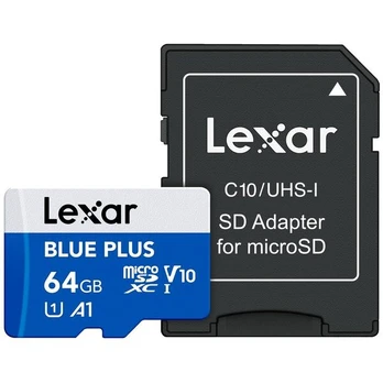 Atminties kortelė Lexar Blue Plus 64gb Microsdxc kortelė su Sd adapteriu