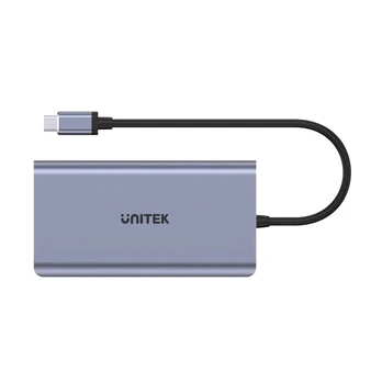Unitek D1019B USB-C šakotuvas 8W1 USB-C 3.1, PD 100W, D1019B