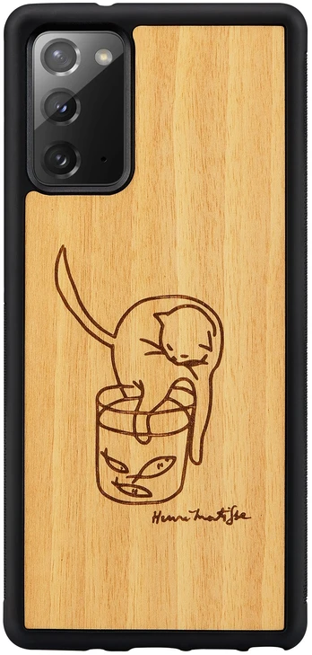 MAN&WOOD case for Galaxy Note 20 cat with fish