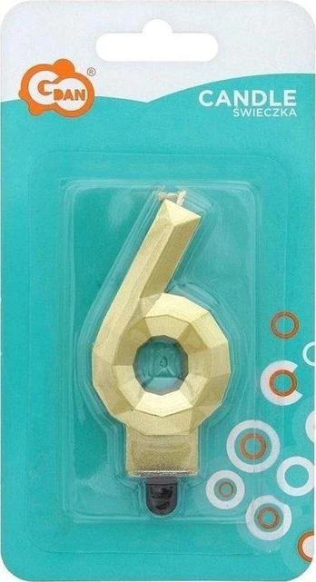 GoDan Žvakės numeris 6 Deimantas 7.6cm