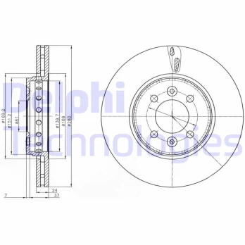 DELPHI BG4536C Brake Disc