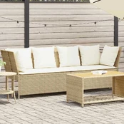 sodo sofa su pagalvėlėmis, smėlio, poliratanas kaina