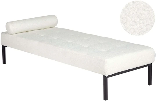 Beliani Šezlongas CHINON Boucle baltos spalvos