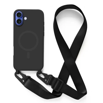 iPhone 16 dėklas su nuimamu dirželiu