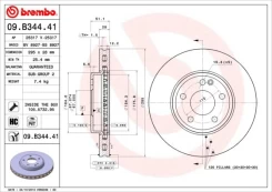 Stabdžių diskas BREMBO 09.B344.41 kaina