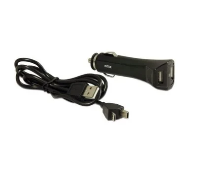 Cmx universalus USB automobilinis įkroviklis, 2 prievadai (12V/3A), 2xUSB-A, USB-Mini, USB-Micro, juodas