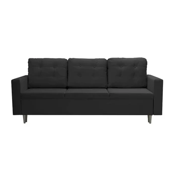 Trivietė sofa-lova su miegojimo funkcija Guest, juoda