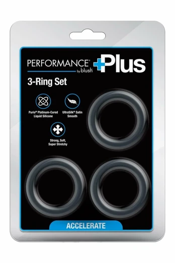 PERFORMANCE PLUS Accelerate Silicone Ring Set UltraSilk 3 Sizes