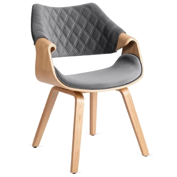 Kėdė LUISE Grey Velour Modern Loft, pilkas aksomas