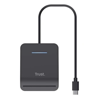 Trust Primo Smart Card Reader, USB-C, juodas - Išmanusis kortelių skaitytuvas