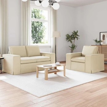 Sofa 2 pcs Kreminė 182 x 80 x 82 cm audinys