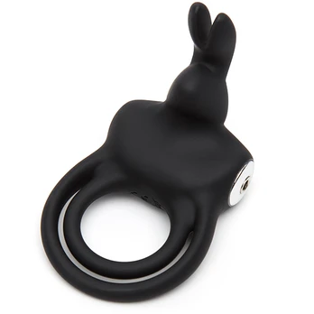 Happy Rabbit - Stimulating usb Rechargeable Rabbit Love Ring Pakraunamas vibruojantis penio žiedas