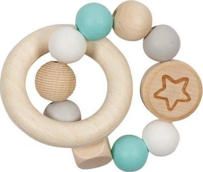Goki Teether Rattle Star Turquoise