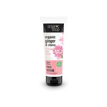 Organic Shop Organic Ginger & Cherry valomasis veido šveitiklis 75ml