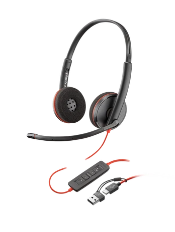 HP Poly „Poly Blackwire 3225 Stereo“ „USB-A“ ausinės
