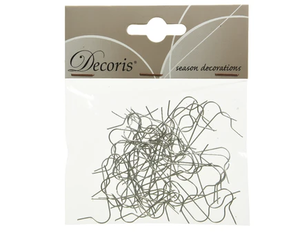 Kabliukai Decoris 400003, sidabro sp., 50 vnt.