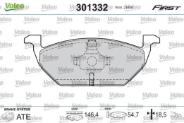 Stabdžių trinkelių rinkinys, diskinis stabdys VALEO 301332 kaina