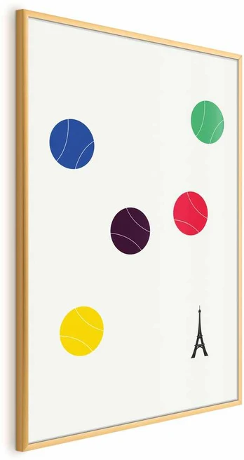 Artgeist Plakatas - Eiffel Tower and Colorful Tennis Balls