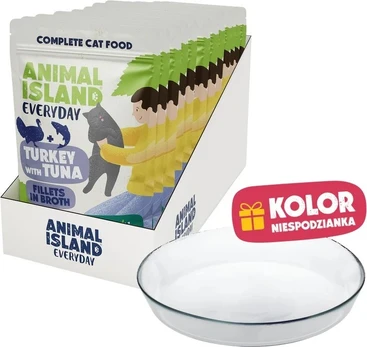 ANIMAL ISLAND indyk su tuńczykiem 12x85g+talerzyk
