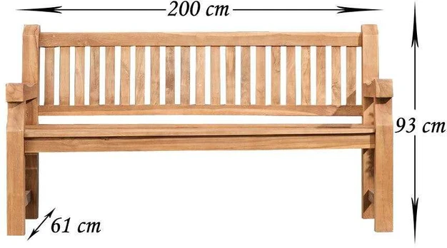 Mville Tikmedžio suoliukas Jackson 200 cm