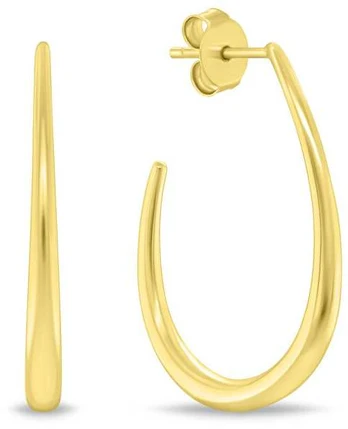 Brilio Silver Bold auksinis-plated oval earrings EA1146Y