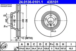 ATE 24.0136-0101.1 Brake Disc