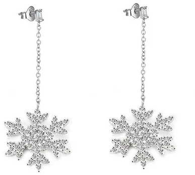 Beneto Shiny sidabrinis earrings Snowflakes AGUP2753