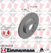 Stabdžių diskas ZIMMERMANN 400.3641.20 kaina