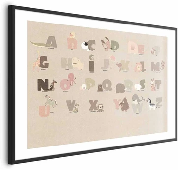 Artgeist Plakatas - rusvai gelsvas Alphabet
