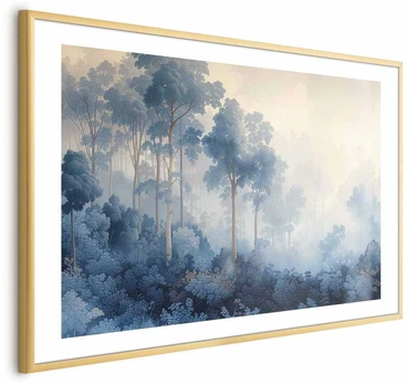 Artgeist Plakatas - Forest in Misty Mėlyna Shades