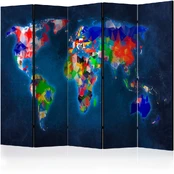 Artgeist Pertvara - Room divider – Colorful map kaina