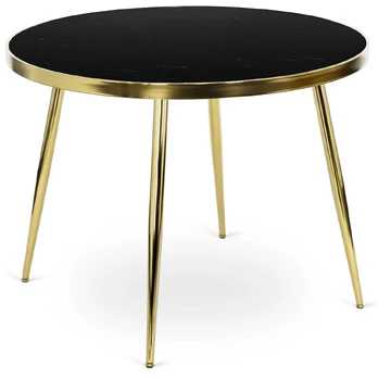 Apvalus stalas TINGA 100 cm, juoda/auksinė