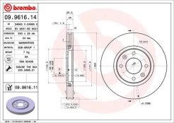Stabdžių diskas BREMBO 09.9616.11 kaina