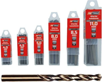 AW-Tools AWTools kobalto cilindrinis metalinis grąžtas 3,5 mm 10 vnt. (AW42035)