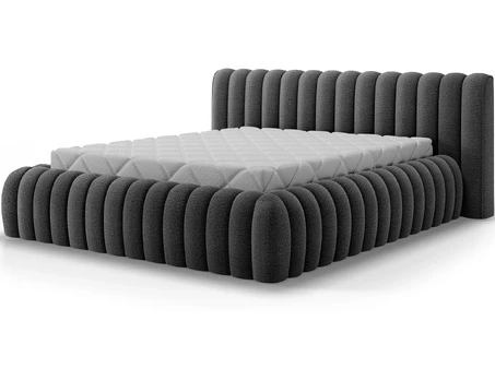 Carilla Bed + Metal Frame/Gas Lift/Storage 160x200, Modern, Dark Gray