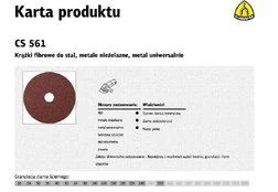 KLINGSPOR FIBER DISK 125mm th. 24 CS561 / 25vnt. kaina