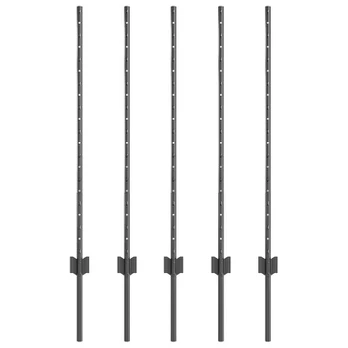 Aptvarų Stulpai 10 vnt. U-formos Pilkos 100 cm Plieno