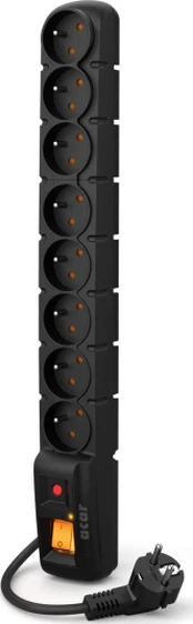 Power strip Acar S8 PRO overvoltage 8 sockets 3 m black (W0143)