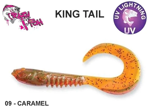 Minkštas masalas Crazy Fish King Tail Caramel 65 mm