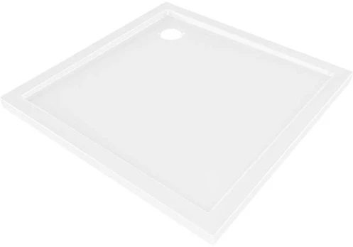 Dušo padėklas Mexen Flow Slim, kvadratinis, 80 x 80 cm, Baltas gloss