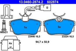 ATE 13.0460-2874.2 Brake pad set
