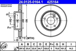 ATE 24.0125-0164.1 Brake Disc