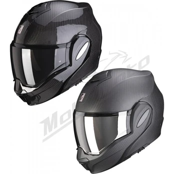 Atverčiamas šalmas Scorpion Exo-Tech Evo Solid Carbon