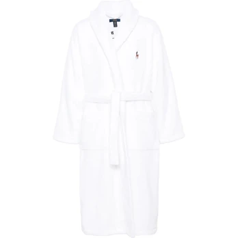 Chalatas vyrams, Balta, L/s shawl-sleep-robe