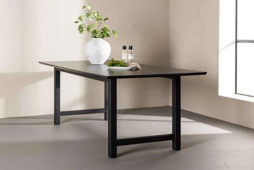 Venture Design Valgomasis stalas, Kiekis, 220x100 cm, Juodas