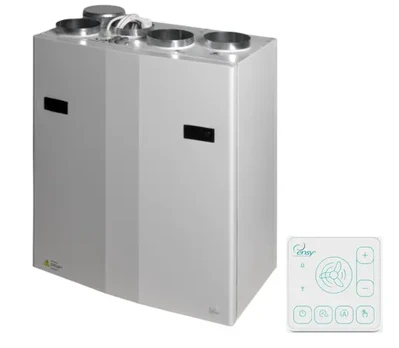 Rekuperatorius ENSY WAVE 350BH vert. deš.p. su Wi-Fi ir Bluetooth valdikliu