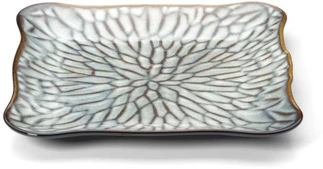 Bazaar Kvadratinė lėkštė, 24x25.5x2 cm, pilkai ruda, keramika