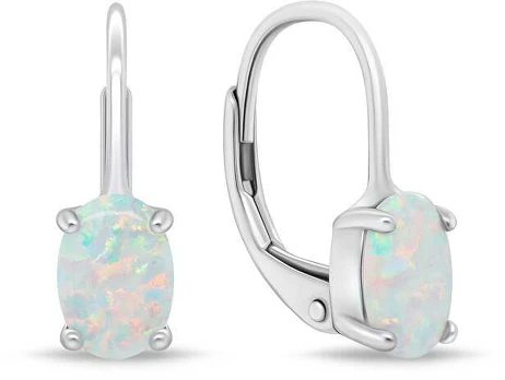 Brilio Silver Delicate sidabrinis earrings with synthetic opals EA934W